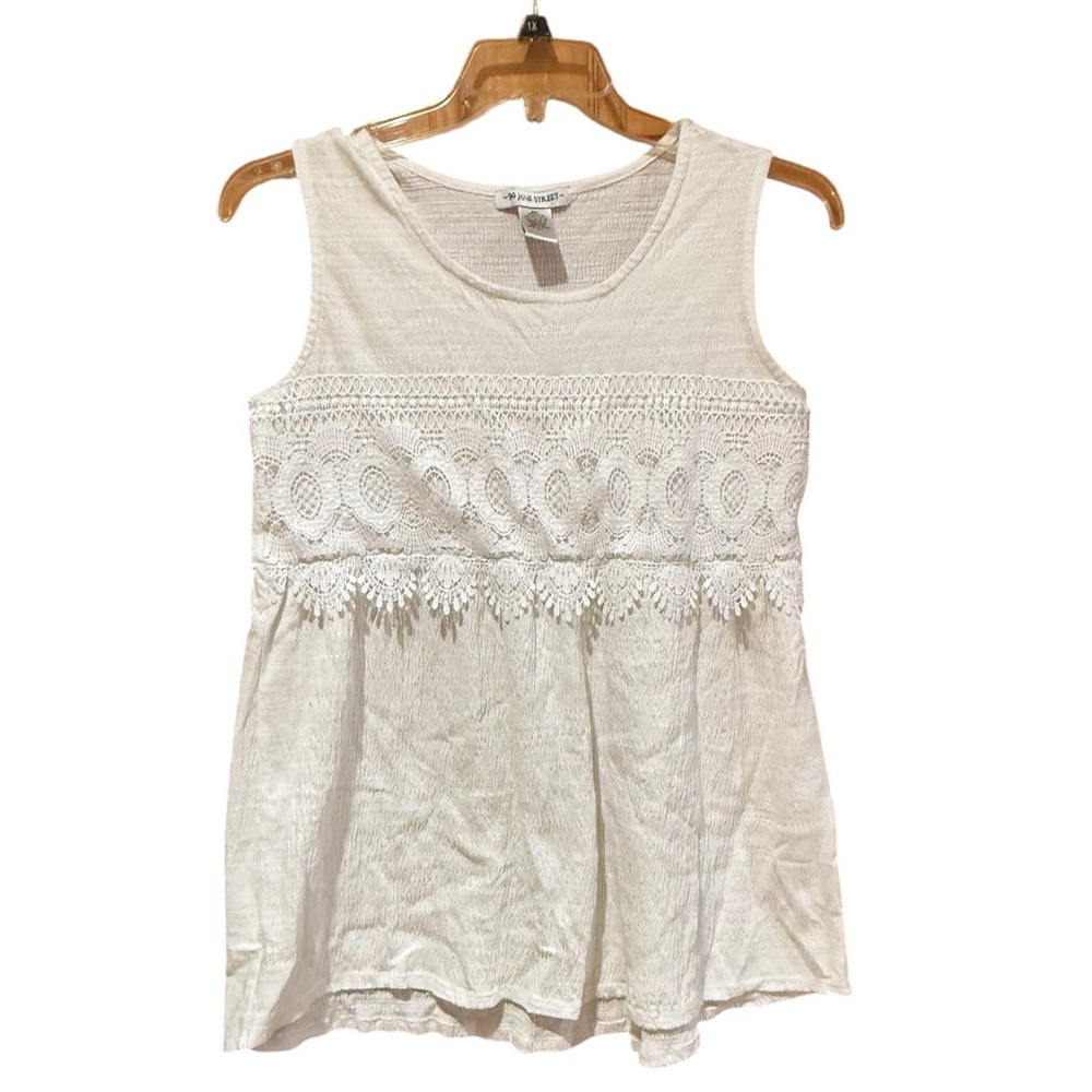 99 Jane Street White Lace Tank Top Women's